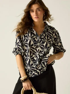 Blouse "Nofino" zwart/crème