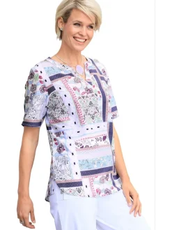 Blouse paars/wit