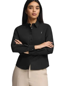 Blouse - slim fit - zwart