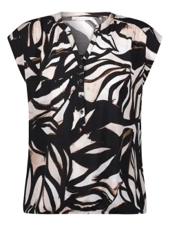 Blousetop zwart/crème