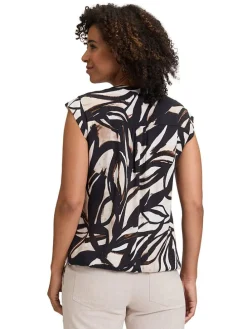 Blousetop zwart/crème