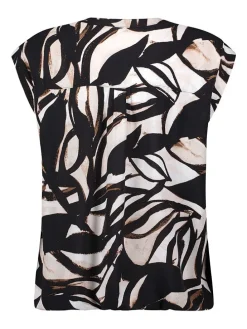 Blousetop zwart/crème