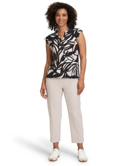 Blousetop zwart/crème