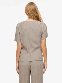 Blouse "Viplisa" beige/grijs