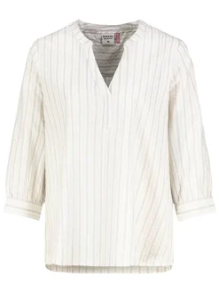 Blouse wit/beige