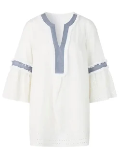Blouse wit/blauw