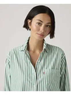 Blouse wit/groen
