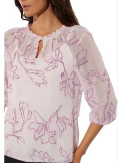 Blouse wit/paars