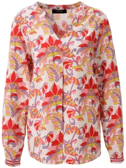 Blouse wit/rood