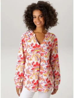 Blouse wit/rood
