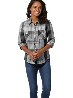 Blouse zwart/wit