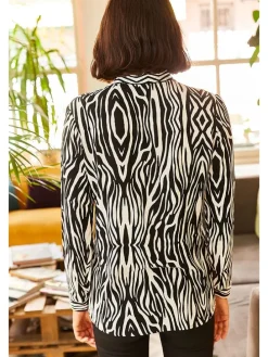 Blouse zwart/wit