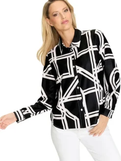 Blouse zwart/wit