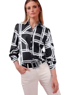 Blouse zwart/wit