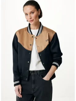Blouson zwart/camel
