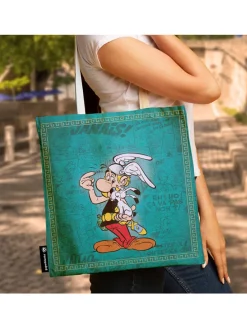 Boodschappentas ''Asterix de Galliër'' turquoise - (L)38 x (B)38 cm