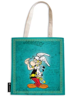 Boodschappentas ''Asterix de Galliër'' turquoise - (L)38 x (B)38 cm