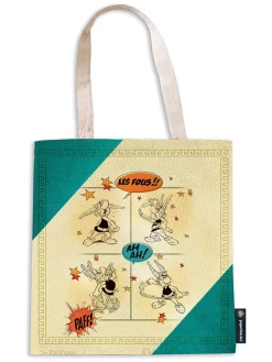 Boodschappentas ''Asterix de Galliër'' turquoise - (L)38 x (B)38 cm