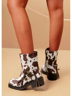 Boots bruin/wit