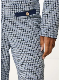 Broek donkerblauw/wit