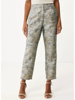Broek lichtblauw/goudkleurig