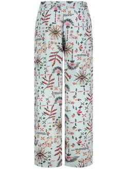 Broek turquoise/meerkleurig