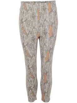 Caprilegging grijs/wit/oranje