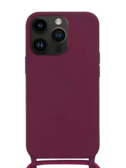 Case met koord voor iPhone 14 PRO bordeaux