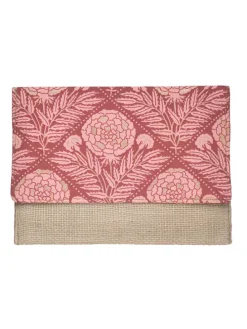 Clutch beige/roze - (B)24 x (H)17 x (D)1 cm