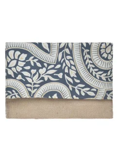 Clutch donkerblauw/beige - (B)24 x (H)17 x (D)1 cm