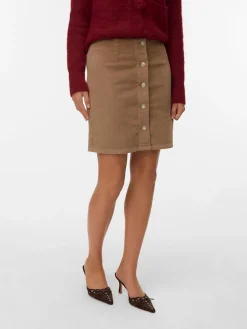Corduroy rok beige