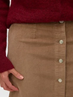 Corduroy rok beige