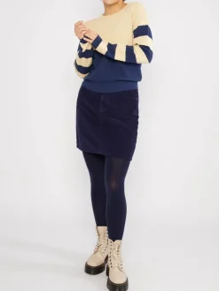 Corduroy rok donkerblauw