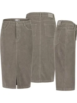 Corduroyrok taupe