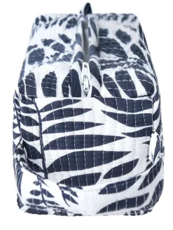 Cosmeticatas wit/donkerblauw - (B)22 x (H)10 x (D)10 cm
