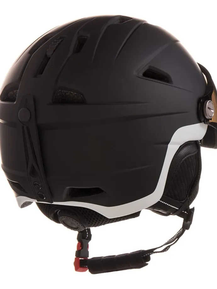 Dames-ski-/snowboardhelm zwart/bruin/meerkleurig