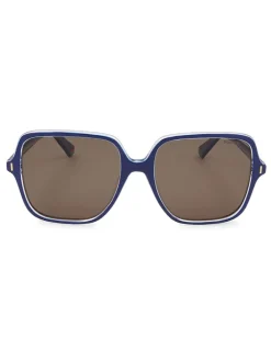 Dameszonnebril donkerblauw/bruin