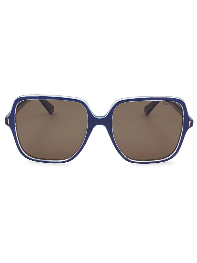 Dameszonnebril donkerblauw/bruin