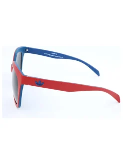 Dameszonnebril rood-blauw/grijs