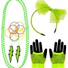 15-delige accessoiresset "Jaren 80" groen
