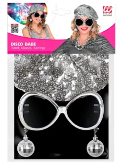 3-delige accessorieset "Disco Babe" zilverkleurig