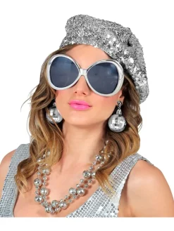 3-delige accessorieset "Disco Babe" zilverkleurig