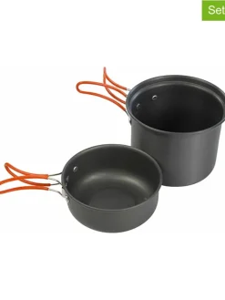 3-delige camping-pannenset "Backpack Cookset" antraciet