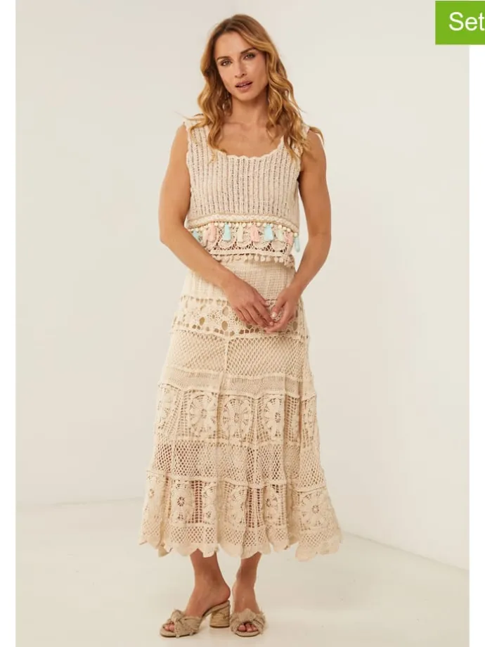 2-delige outfit "Lydia" beige