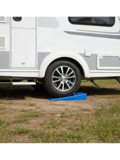 2-delige set: caravanstabilisatiewiggen blauw - (B) 41,5 x (H) 7,5 x (D) 15,5 cm