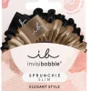 2-delige set: haarelastiekjes "Sprunchie Slim" lichtbruin/zwart - 2 stuks