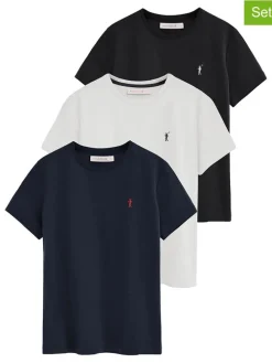 3-delige set: shirts wit/zwart/donkerblauw