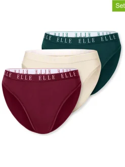 3-delige set: slips bordeaux/crème/groen