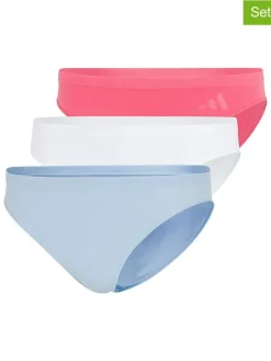 3-delige set: slips wit/lichtblauw/roze