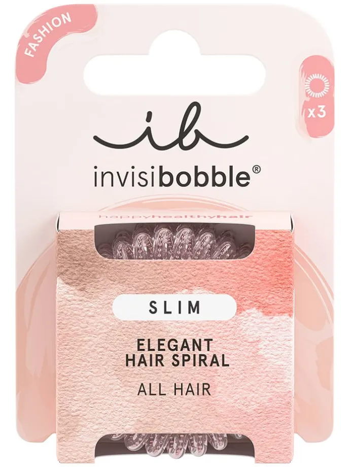 2-delige set: spiraal haarbandjes "Slim" lichtroze - 3 stuks